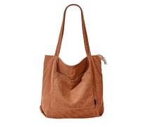 Générique Sac à main en toile de velours côtelé, sac à bandoulière rétro pour femmes Panier Repas Isotherme Homme (Brown, One Size)