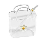 Générique Sac à main en verre pour boissons - Tasse en forme de sac à main de 770 ml, gobelet transparent à haute teneur en borosilicate, verrerie décorative avec nœud papillon, porte-boisson créatif