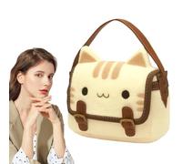 Générique Sac À Main Peluche Chat - Poche Douce À Motif Félin Avec Bandeau Réglable | Sac Bandoulière Mignon Et Pochette Pour Femmes Et Filles | Matière Peluche Polyester Coton, Poids 300 G