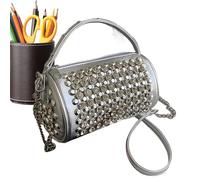Générique Sac À Main Tendance - Polyester 18x11x10cm | Portefeuille Clouté | Seac À Bandoulière À Rivets Pour Femmes, Sac À Main Tendance Pour Voyage, Fête, Soirée Et Usage