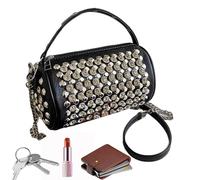 Générique Sac À Main Tendance - Polyester 18x11x10cm | Portefeuille Clouté | Seac À Bandoulière À Rivets Pour Femmes, Sac À Main Tendance Pour Voyage, Fête, Soirée Et Usage