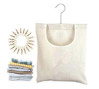 Générique Sac à Pinces à Linge - Sac en Toile avec Crochet | Pochette Pivotante 360° à Large Ouverture avec 20 Pinces pour Serviettes Couvertures Pulls Manteaux Couches