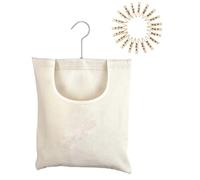 Générique Sac À Pinces pour Corde À Linge D'extérieur | Pochette en Toile avec Crochet,Pochette Pivotante 360° à Large Ouverture avec 20 Pinces pour Serviettes Couvertures Pulls Manteaux Couches