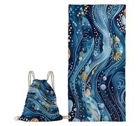 Générique Sac à Serviettes - Couverture de Bain Convertible 2 en 1, Sac à Cordon, Serviette de Plage Pliable pour Camping, Natation, hôtel, Parc Aquatique, Voyage, Vacances, Pique-Nique