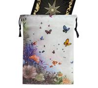 Générique Sac À Tarot en Velours Sac À Dés avec Cordon De Serrage | Organisateur Bijoux Imprimé Porte-Dés Pour Accessoires Spirituals Divination Cristaux
