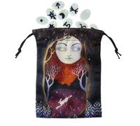 Générique Sac À Tarot - Étui Avec Cordon Pour Cartes De Tarot,Organisateur De Dés À Double Face Pour Transport Bureau Voyage Camping Extérieur Maison Jardin