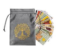Générique Sac À Tarot Pochette de Souple et Léger à Cordon pour Tarot | Pochette avec cordon de serrage pour dés Pour Cartes, Pièces à Jeux, Pierres en et Bijoux