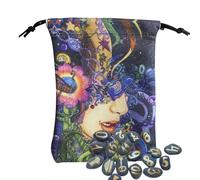 Générique Sac À Tarot | Pochette pour Runes, Dés, Cristaux Et Bijoux | Pochette Multifonction Débutants Divination Fortune Halloween Oracle