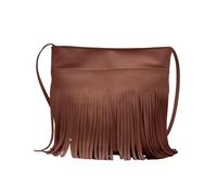 Générique Sac bandoulière à franges avec pompon style tendance pour une journée décontractée (Brown One Size)