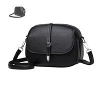 Générique Sac bandoulière en cuir Comebybuy, élégant sac à main bandoulière en cuir - Sacoche décontractée unie pour femme (Black)