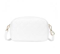 Générique Sac bandoulière en tissu diamant cousu PU tendance avec plaque de nom métal grande capacité pour les articles tous jours