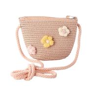 Générique Sac Bandouliere Femme,Sac Messager Tissé Fait Main en Paille pour Filles Sac à BandoulièRe Style Sac à Main pour L'éCole Et Le Quotidien des Enfants (One Size)