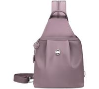 Générique Sac bandoulière violet en nylon pour femme, mini sac poitrine multiusage, design coréen élégant, petit sac d'épaule de voyage léger avec sangle réglable, poche avant à rabat