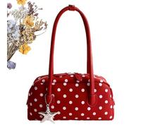 Générique Sac Bowler Dot | Rétro Tendance avec Poignée et Fermeture Éclair,Sac à Bandoulière à Pois | Pour Sorties Décontractées, Travail, Voyage, Vacances
