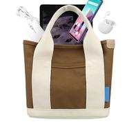 Générique Sac Cabas Femme en Toile | Grand Contenant Multi-Compartiments Sac Porté Épaule, messager en toile,Pour Femmes Adultes Sorties Voyages Études Travail Saisons Automne