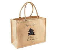 Générique Sac cabas jute Noël personnalisable - Cadeau Nounou/Assistante maternelle - Sac shopping 43×33 cm - Joyeux Noël - Personnalisation prénom enfant - Idée cadeau fin d’année