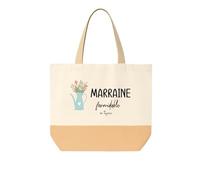 Générique Sac cabas “Marraine formidable” 29L - Tote bag toile & jute 34×44×18 cm - Cadeau marraine personnalisé avec prénom - Idée cadeau marraine baptême, anniversaire, naissance
