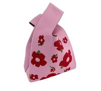 Générique Sac Cabas Tricoté,Fait Au Crochet Grande Capacité Réutilisable Et Adorable | Pochettes À Friandises Fleuries | pour bonbons chocolats banquet fête anniversaire vacances célébration