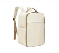 Générique Sac Cabine pour Avion, 40x25x20 cm, Bagage à Main Compatible EasyJet Ryanair, Imperméable, Compartiment Ordinateur Portable (Beige/Marron)
