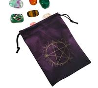 Générique Sac De Cartes De Tarot,Sac De Rangement En Velours Pochette À Bijoux Avec Cordon Étoile À Cinq Branches - Tarot Rune Bag Pour Runes, Cartes Oracle Et Jeu De Tarot Standard