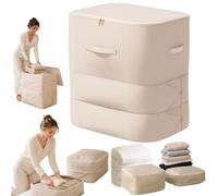 Générique Sac de Compression Rangement et Pochette Rangement Valise, Sac Compression Voyage Idéal pour Optimiser Vos Affaires, Gain de Place sans Aspirateur，Beige：L(54 * 42 * 60cm)