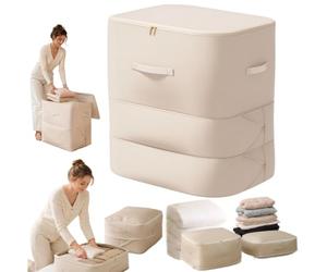 Générique Sac de Compression Rangement et Pochette Rangement Valise, Sac Compression Voyage Idéal pour Optimiser Vos Affaires, Gain de Place sans Aspirateur，Beige：L(54 * 42 * 60cm)