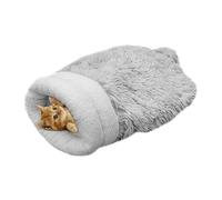 Générique Sac De Couchage pour Chat - Caverne De Sommeil Partiellement Fermée en Peluche | 59.9x29.9 cm Lit d'hiver pour Chat,pour Souris Petit Animal Salon Chambre Balcon Exterieur