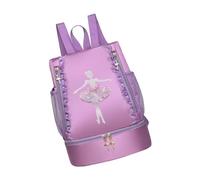 Générique Sac de Danse Ballet Sac à Dos Fille Sac à Main Tutu Bretelles Réglables Grande Capacité Oxford Fermeture Glissière pour Activités Gymnastiqu, décor en Dentelle