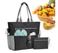 Générique Sac de Natation, Sac à Main Imperméable avec Porte-Monnaie, Cabas de Plage avec Séparation Sec et Humide, Pour Femmes Maman Épouse Natation Fitness Camping Voyage Vacances