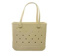 Générique Sac de plage Extra Large XL, panier rangement pique-nique voyage étanche en caoutchouc, à main Shopping for femmes, fourre-tout gelée(Khaki)