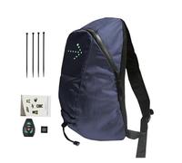 Générique Sac de randonnée LED,Sac à dos de vélo d'extérieur à 4 clignotants LED - haute visibilité avec clignotant, sac rechargeable USB pour une conduite en toute sécurité