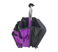 Générique Sac de rangement pour outils de coiffure, sac de rangement professionnel à fermeture éclair lisse, Noir Violet