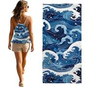 Générique Sac de Serviette de Plage - 2 en 1, Couverture de Bain Convertible, Sac à Cordon, Serviette de Plage Pliable pour Camping, Natation, hôtel, Parc Aquatique, Voyage, Vacances, Pique-Nique