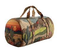 Générique Sac De Sport Matelassé Hippie Van, Sac De Sport Matelassé Hippie Van Fait À La Main avec Sangle Réglable, Fourre-Tout De Grande Capacité Floral De Style Rétro for Le Travail, L'école(A)