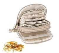 Générique Sac de Voyage pour Bijoux - Pochette à Double Fermeture Éclair - Compartiments Multiples pour Bagues | pour Femme Maman Petite Amie Plage Vacances Dorm Affaires Avion