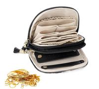 Générique Sac de voyage pour bijoux,Pochette à Fermeture Éclair Double | Pochette compartimentée pour les déplacements - Femme, Mère, Amie, Anneau, Boucles d'oreilles, Collier, Bracelet, Plage, Hôtel