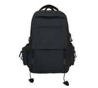 Générique Sac D'École Grande Capacité Pour Lycéens Sac À Dos De Voyage En Plein Air Sac À Bandoulière Décontracté Pour Ordinateur (Black One Size)