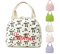 Générique Sac Déjeuner Isotherme Personnalisable avec Prénom Brodé, Grand Format 26×21×18 cm, Sac à Lunch Isolant Polyvalent pour Adulte, Étudiant, Enfant, Travail, École, Bureau et Pique-nique