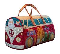 Générique Sac Duffel Matelassé Hippie Van Fait À La Main, Fourre-Tout De Gym De Voyage À Imprimé Vibrant avec Sangle Réglable, Sac De Week-End De Voyage Boho for Femmes Mon(V-4,18X9X9 inch)