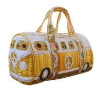Générique Sac Duffel Matelassé Hippie Van Fait À La Main, Fourre-Tout De Gym De Voyage À Imprimé Vibrant avec Sangle Réglable, Sac De Week-End De Voyage Boho for Femmes Mon(B,18X9X9 inch)