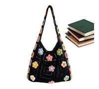 Générique Sac en Crochet Fleur - Cabas Floral Boho Fait Main | Pochette Artisanale Tricotée | Mignon Sacoche de Plage Bandoulière pour Femmes Rendez-vous Voyage Vacances Festival de Musique