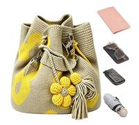 Générique Sac en Crochet | Sac À Main À Pompons s 3D, Crocheté Fait Main | Pour Femmes, Filles, Épouses, Mamans, Voyageuses, Bord de Mer, Piscine, Shopping, Pique-Niques, Concert, Vacances