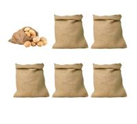 Générique Sac en Jute, Lot de 5 Sacs Réutilisables Naturels pour Course en Sac, Organisation Maison Poche pour Cultiver Haricots Céréales Légumes Produits Hivernaux