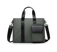 Générique Sac for ordinateur portable en PU for hommes 15,6 pouces, mallette d'affaires, fourre-tout étanche multi-poches(Green)