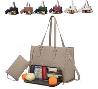 Générique Sac fourre-tout à déjeuner pour femme, à main matelassé 2 en 1，sac à main matelassé de grande capacité avec sac à pour，avec compartiment à déjeuner isotherme (kaki)