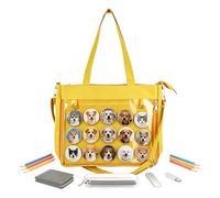 Générique Sac Fourre-Tout Avec Fenêtre Transparente,Grand Sac À Main En Toile Grande Capacité, cabas pour pins | Pour Adultes Femme Loisirs Shopping École Activités Extérieures Voyage