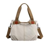 Générique sac fourre tout grand format sac a main femme sacoche femme tote bag avec fermeture pochette bandoulière cabas denim sacs pour dames uni bag handbags for women (White One Size)