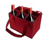 Générique Sac Fourre-Tout Pliable en Feutre De Vin - Sac De Transport avec Séparateur pour Bouteille, Sac De Transport De Vin, Porte-Bière Réutilisable avec Poignée pour Pique-Nique, Camping, Voyage