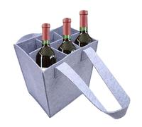 Générique Sac Fourre-Tout Pliable en Feutre De Vin - Sac De Transport avec Séparateur pour Bouteille, Sac De Transport De Vin, Porte-Bière Réutilisable avec Poignée pour Pique-Nique, Camping, Voyage