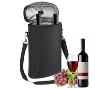 Générique Sac Isotherme À Vin - Coffret Glacière À Vin Portable pour 2 Bouteilles | Poche Isotherme avec Bandoulière Réglable et Poignée,pour Voyage Pique-Nique Golf Hommes Bière Whisky Champagne